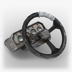 old steering wheel from equipment