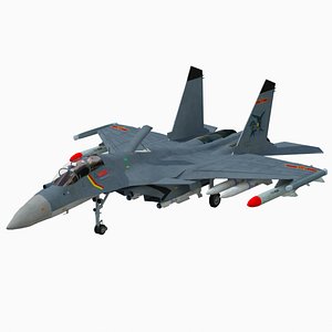 3D Chinese j15d Electronic Warfare fighter jet