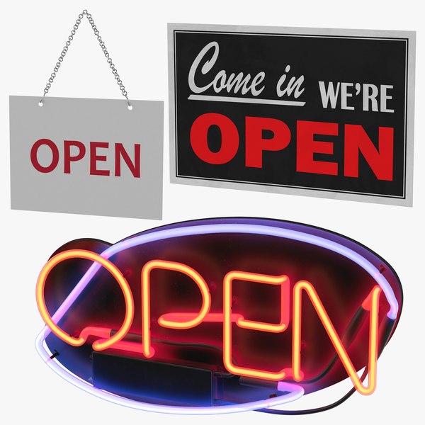 3D open closed signs open model TurboSquid 1242442