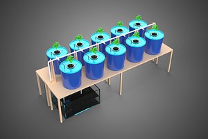 10 POT BATO METHOD DUTCH BUCKET SYSTEM HYDROPONICS PLANT STATION