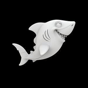 3D Cartoon Shark Figurine 3D Print Model model