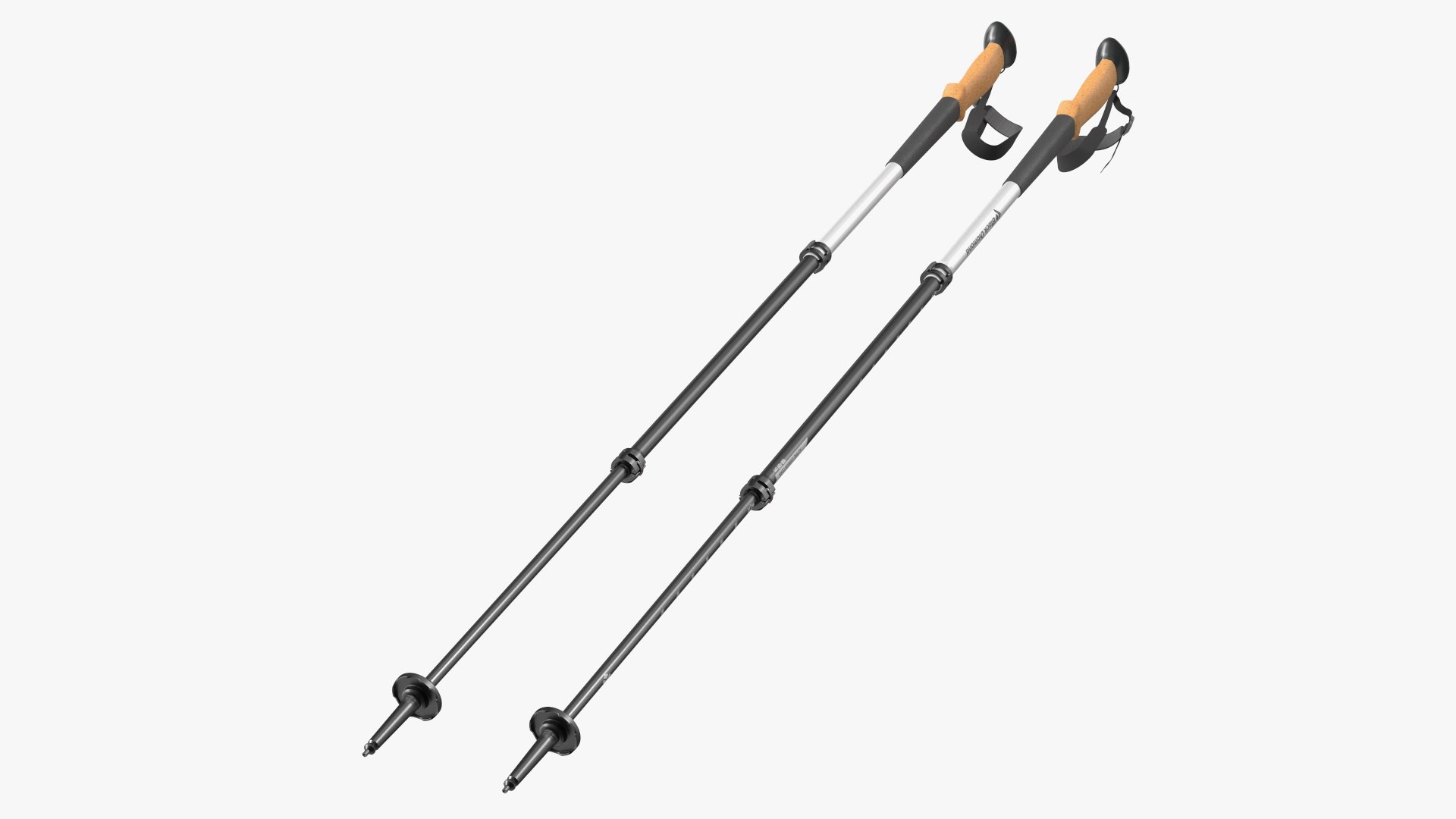 White Black Diamond Carbon Trekking-Poles 3D model preview