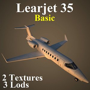 3d model learjet basic aircraft
