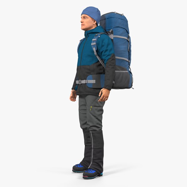 Winter hiking clothes men model - TurboSquid 1268622