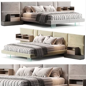3D Diotti California Textile Upholstered Bed model