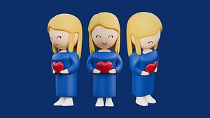 Valentine Female Character 3D