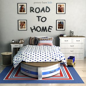 3d pottery barn speedboat bed