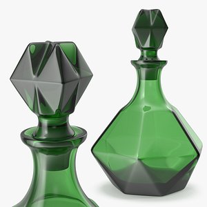3D green glass decanter glassware