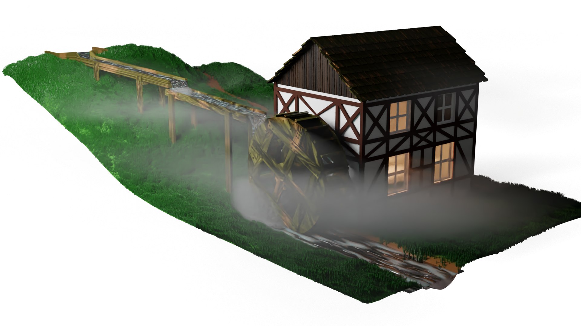 Watermill water 3D - TurboSquid 1637888