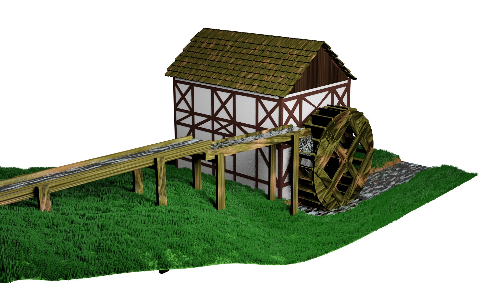 Watermill water 3D - TurboSquid 1637888