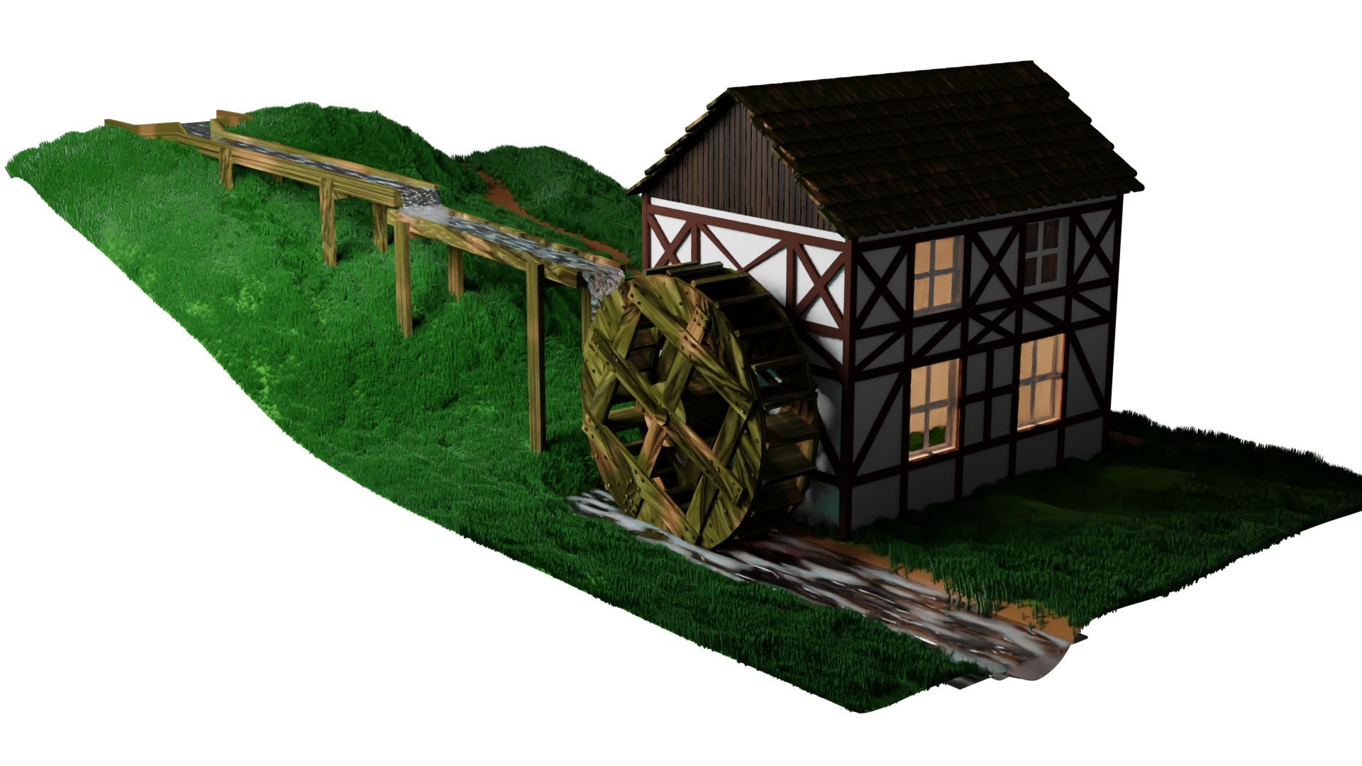 Watermill water 3D - TurboSquid 1637888