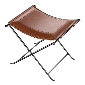Nardone Genuine Leather Seat Accent Stool - 3dsMax 2014 - V-ray