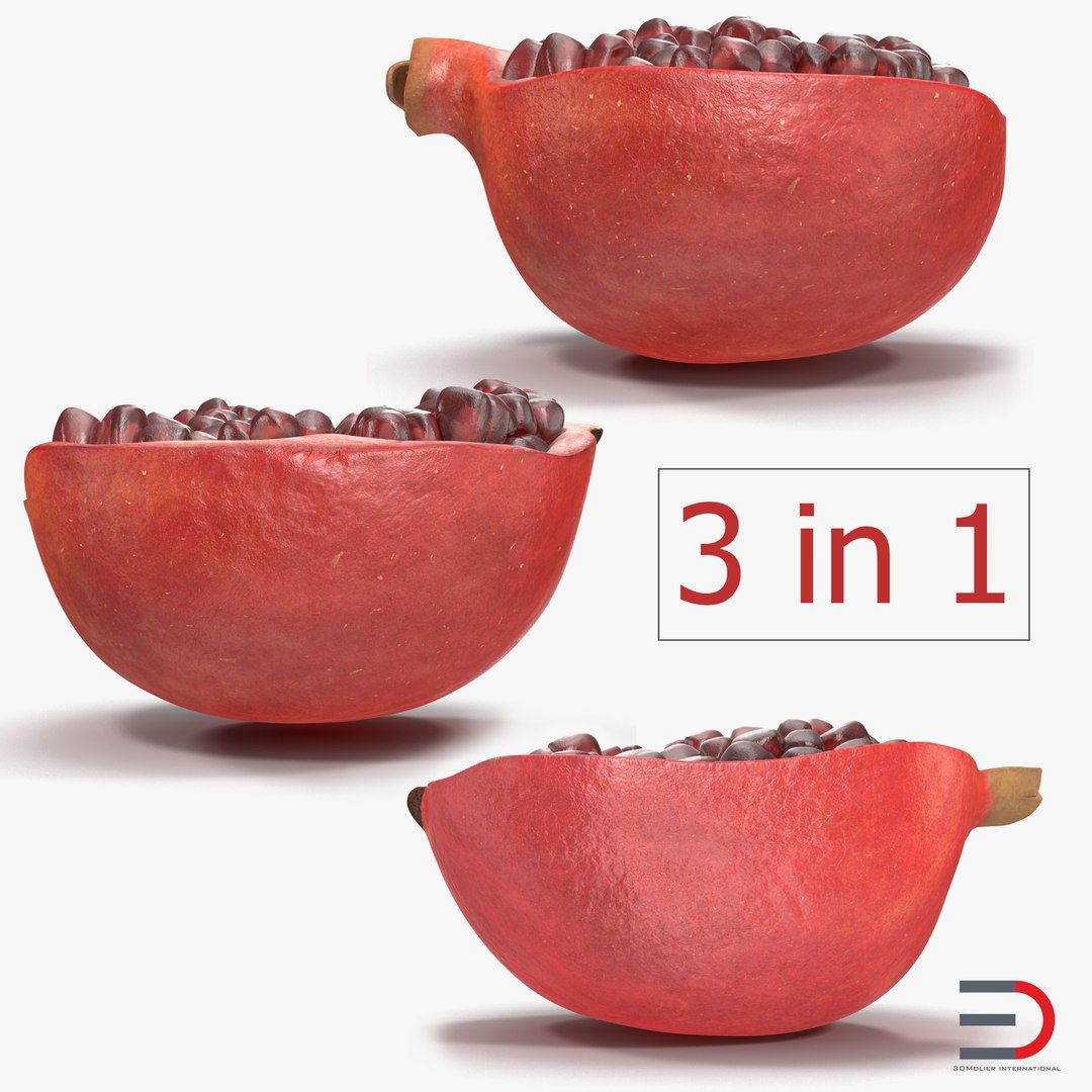 Sliced Pomegranate Collection 2 3D model preview