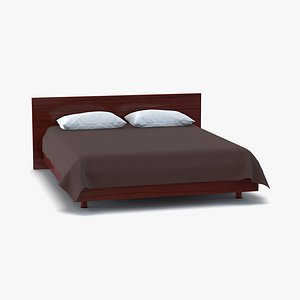 queen bed 2 3d model