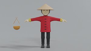 chinese man character 3D model