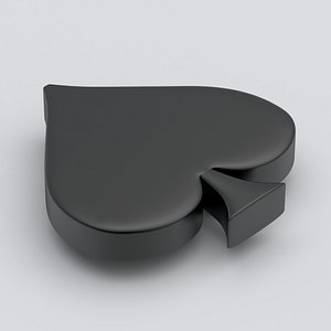 3D Poker Card spades