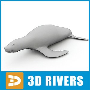3d model polygonal fur seal