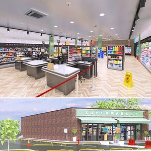 Realistic Supermarket 01 3D model