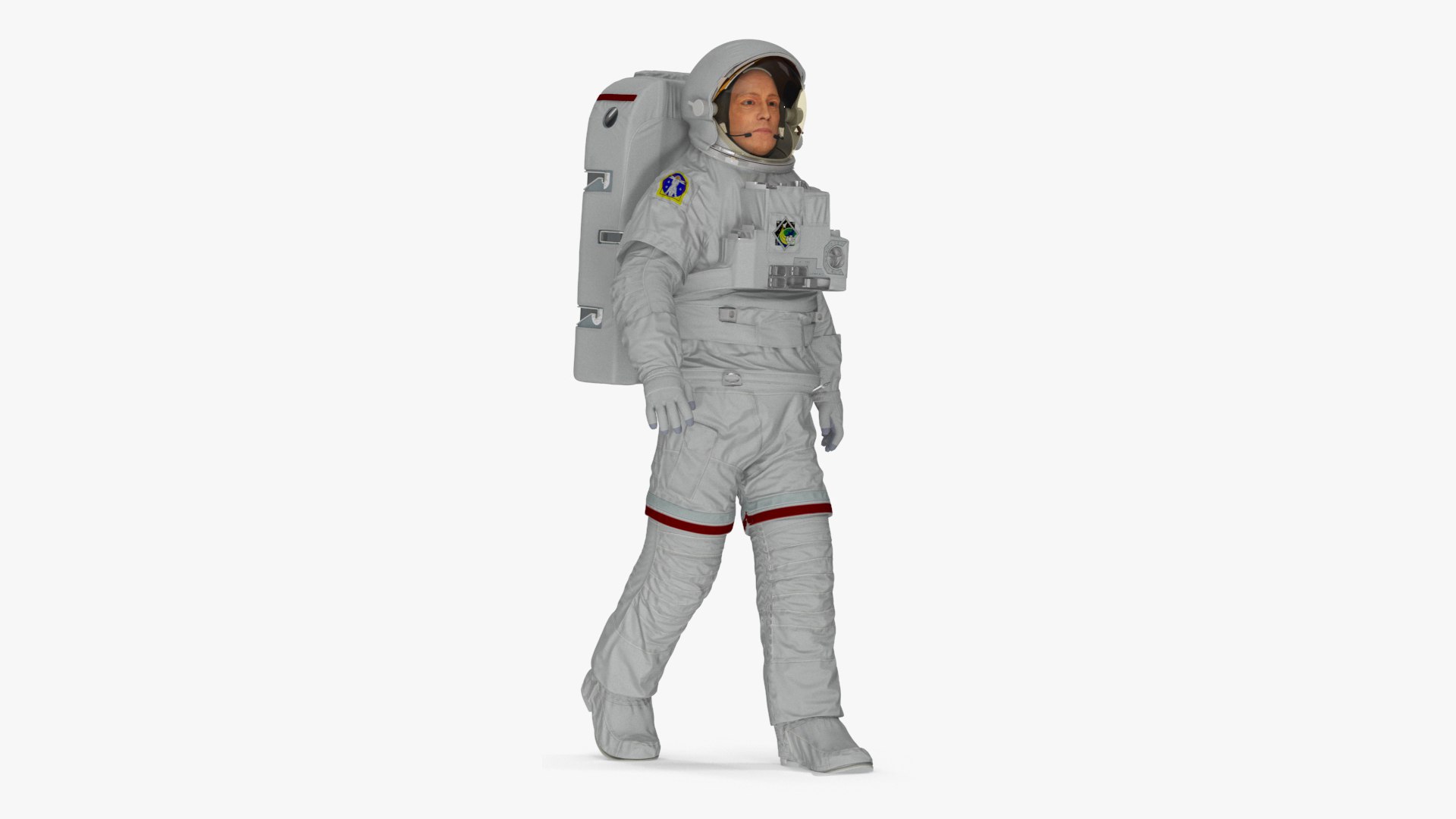 Astronaut Suit with Male Figure Rigged for Cinema 4D 3D model preview