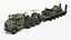 Heavy-Duty Military Truck with Demining Robot Cargo Military Green
