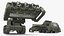Heavy-Duty Military Truck with Demining Robot Cargo Military Green