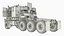 Heavy-Duty Military Truck with Demining Robot Cargo Military Green