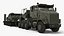 Heavy-Duty Military Truck with Demining Robot Cargo Military Green
