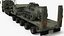 Heavy-Duty Military Truck with Demining Robot Cargo Military Green