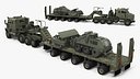Heavy-Duty Military Truck with Demining Robot Cargo Military Green
