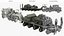 Heavy-Duty Military Truck with Demining Robot Cargo Military Green