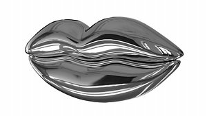 Lips Icon Silver PBR 3D model