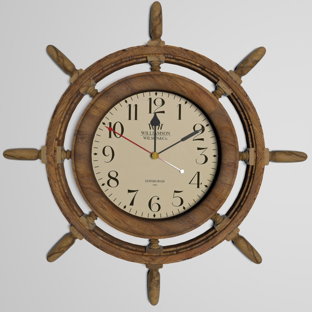 3D wall clock marine interior TurboSquid 1277912