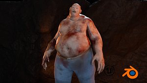 3D Fat Zombie  Realistic Undead Creature 3D Model for Games Films  and VR model