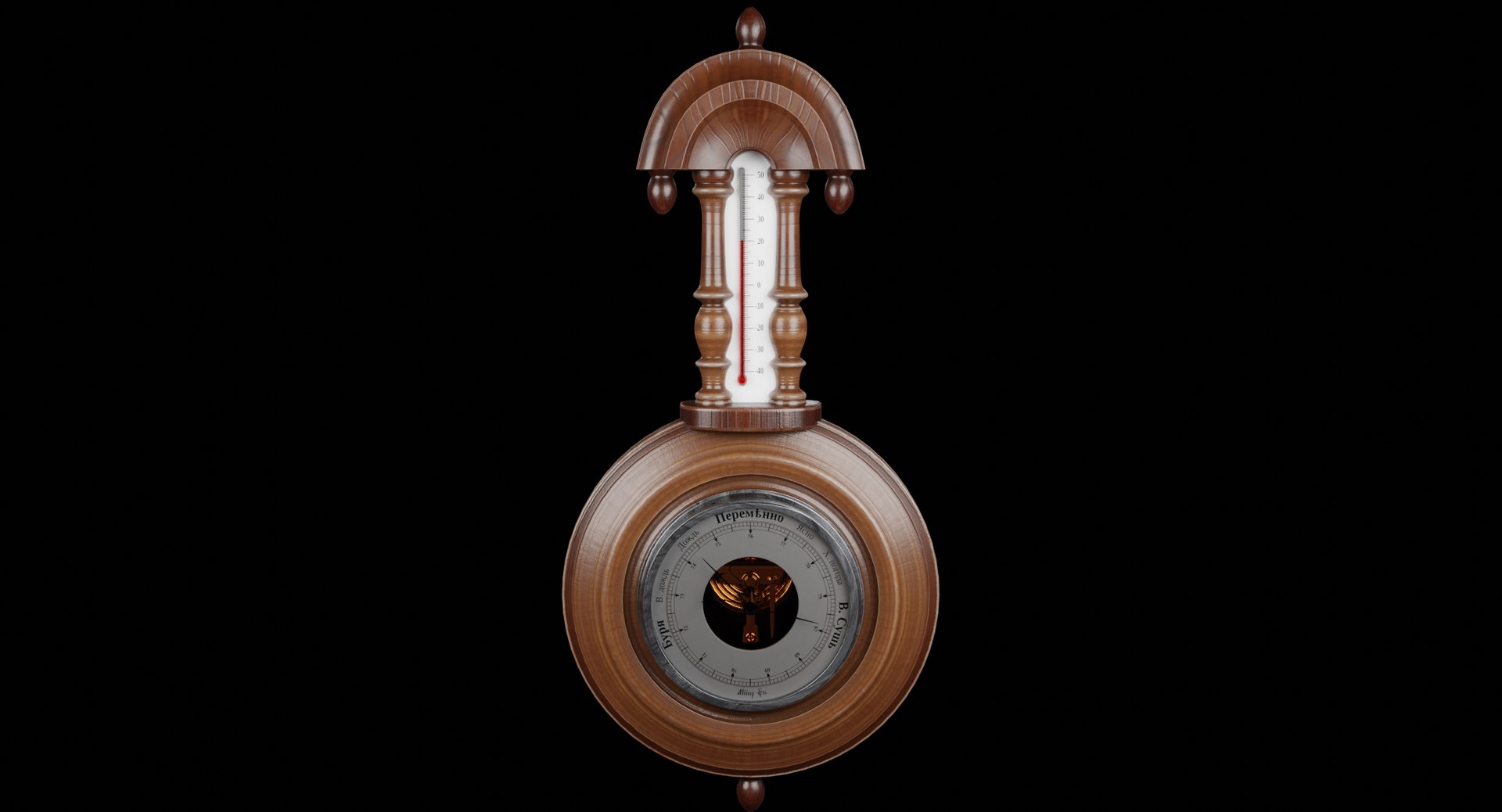 Old Barometer Thermometer 3D Model - TurboSquid 1614235