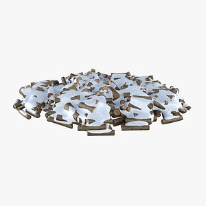 3D snowy wood pile