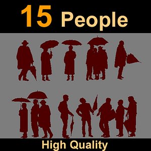 3d 3ds human silhouettes