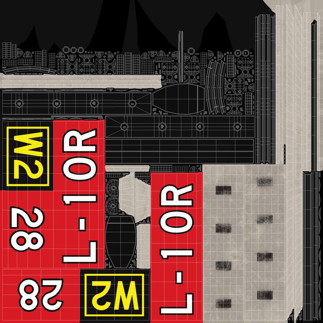 3D Airport Runway Marking Sign - TurboSquid 2058038