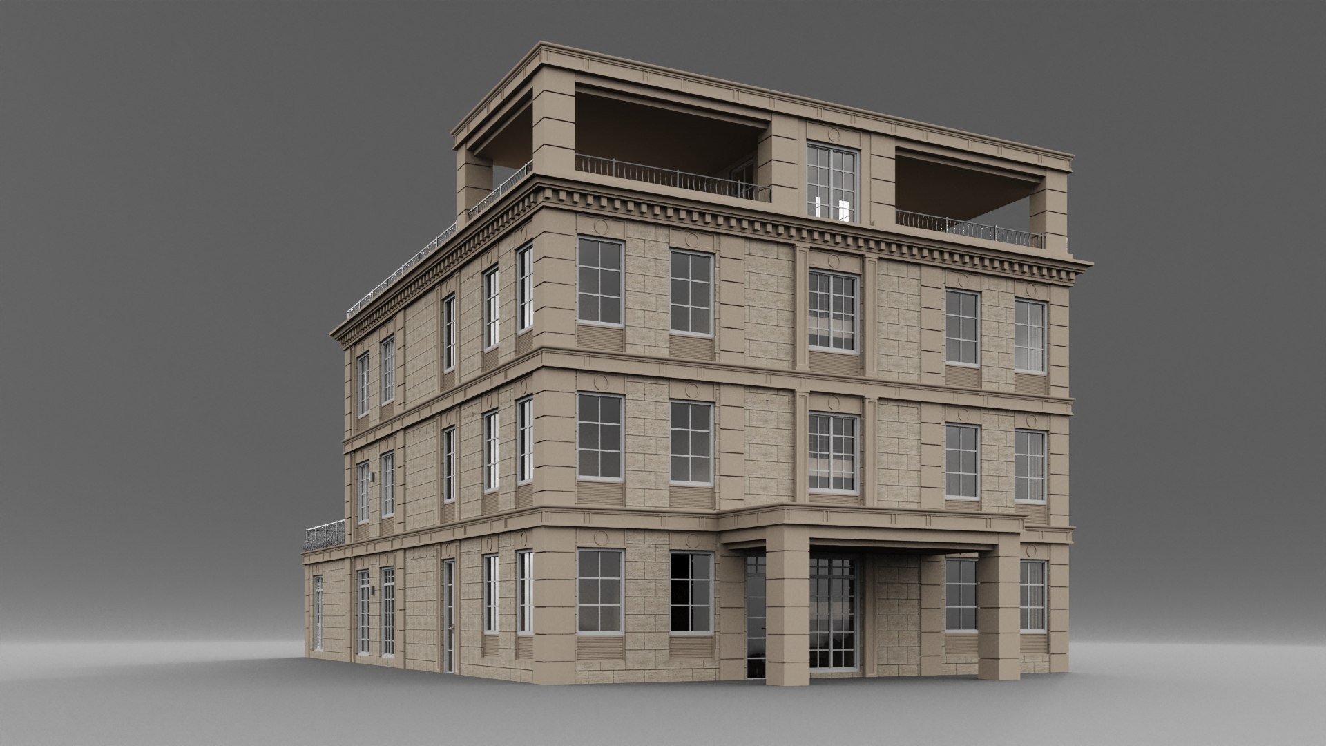 Classic Multiplex Building House Model - TurboSquid 1641656