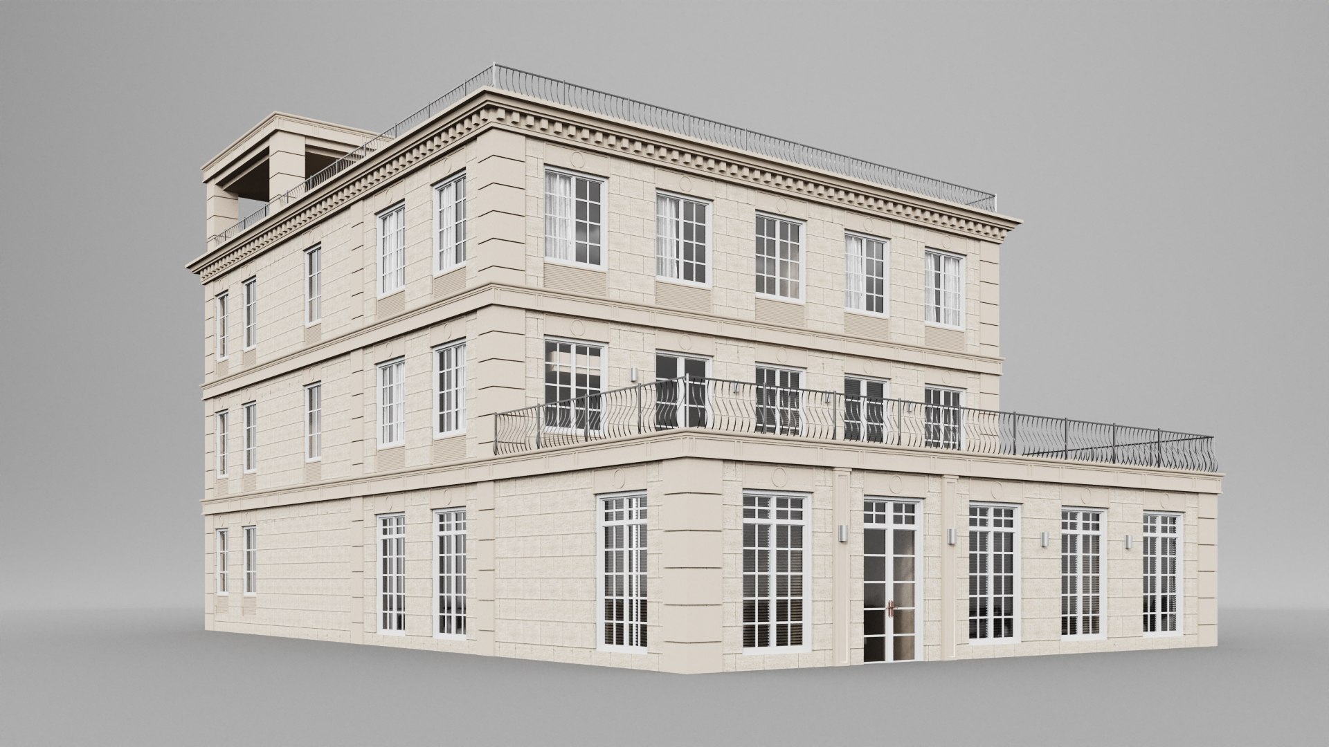Classic Multiplex Building House Model - TurboSquid 1641656