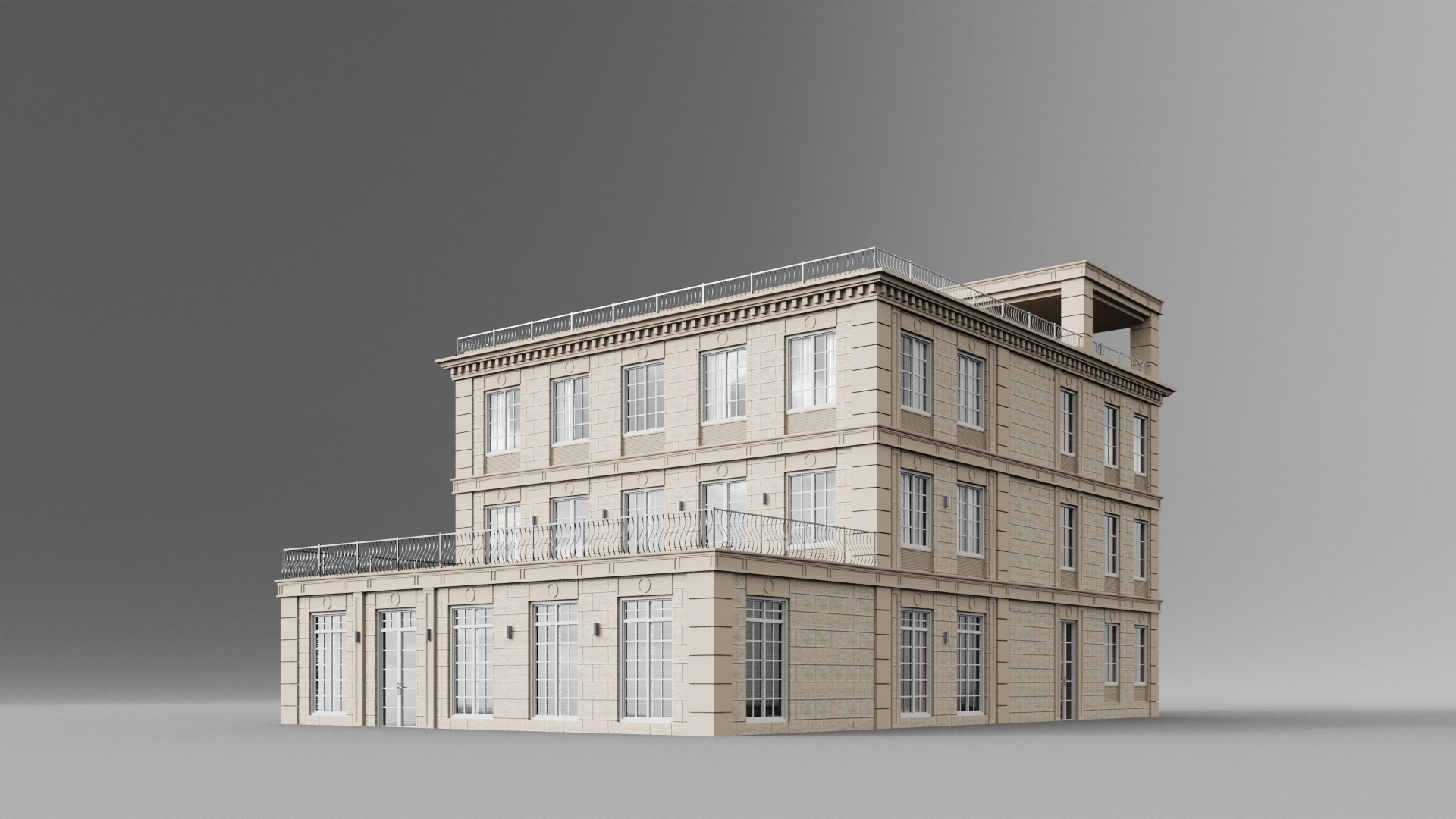 Classic Multiplex Building House Model - TurboSquid 1641656