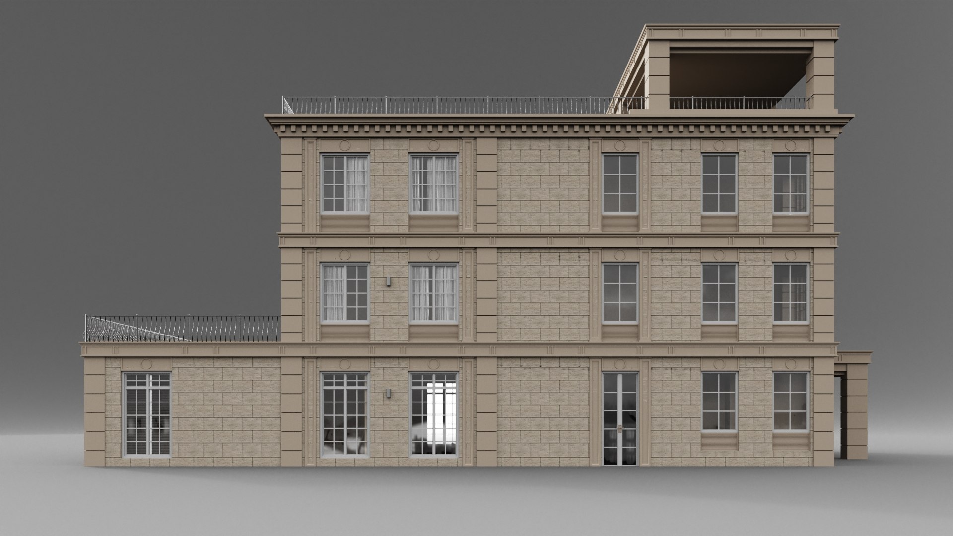 Classic Multiplex Building House Model - TurboSquid 1641656