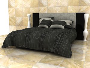 Man Design Double Bed With Quilted Blanket