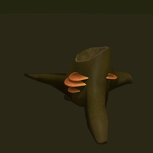 Cartoon Stump with Wood Fungus