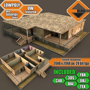 Lowpoly building with interior MBB21