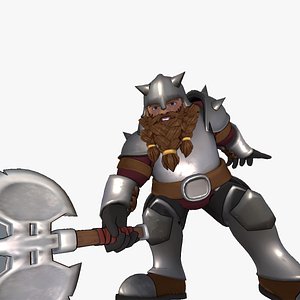 3D Dorwyn Anime Dwarf Game Ready model