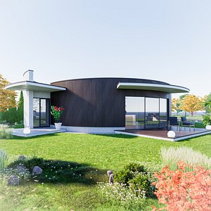 House  14 - Created with fully parametric Revit Families 3D