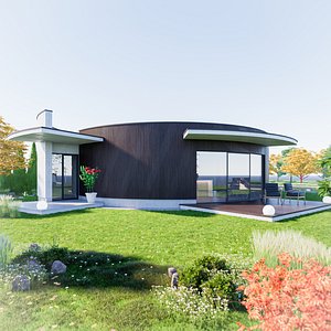 Family House  14 - Created with fully parametric Revit Families