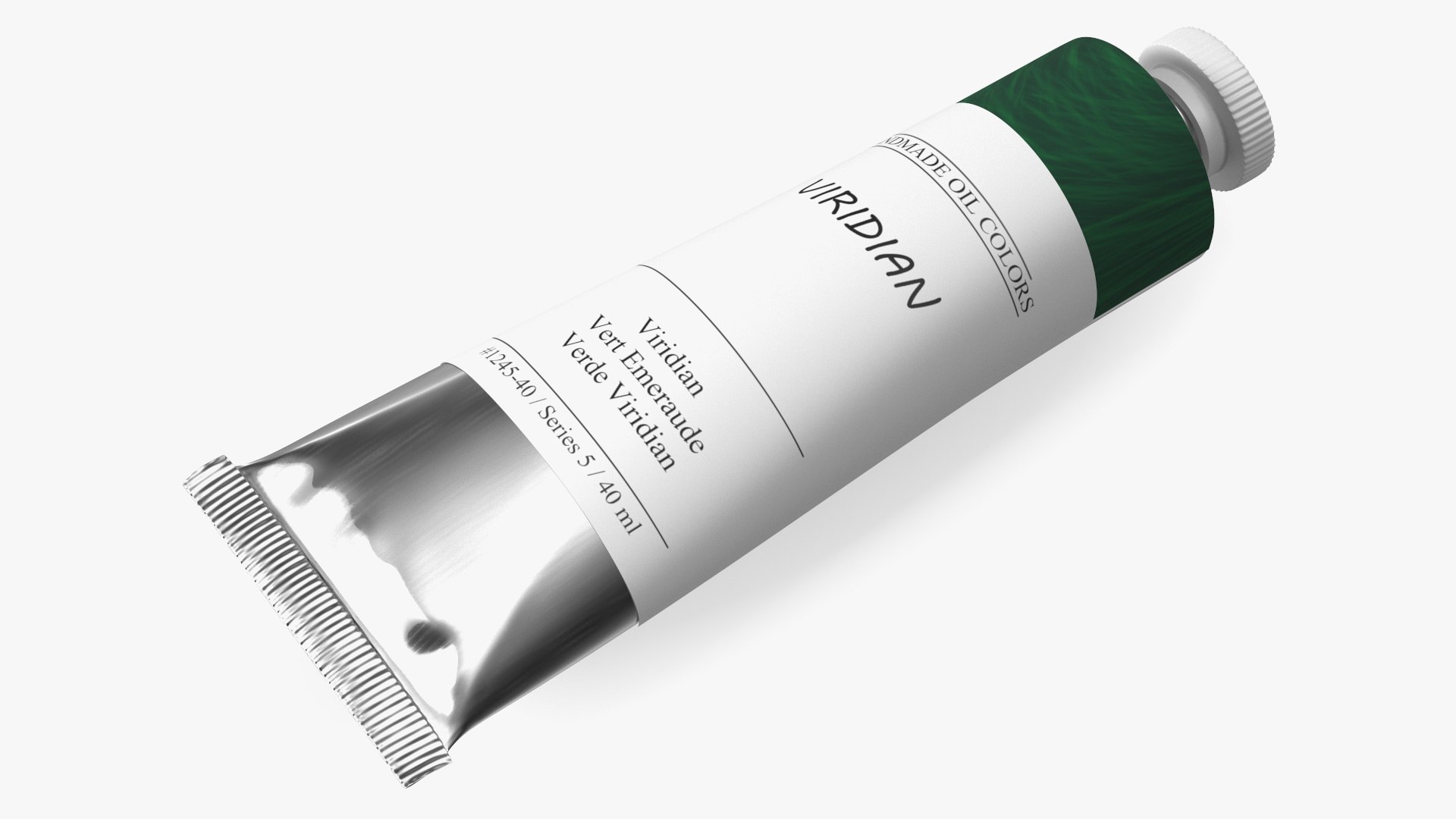 Oil Paint Tube Viridian 40ml 3D model preview