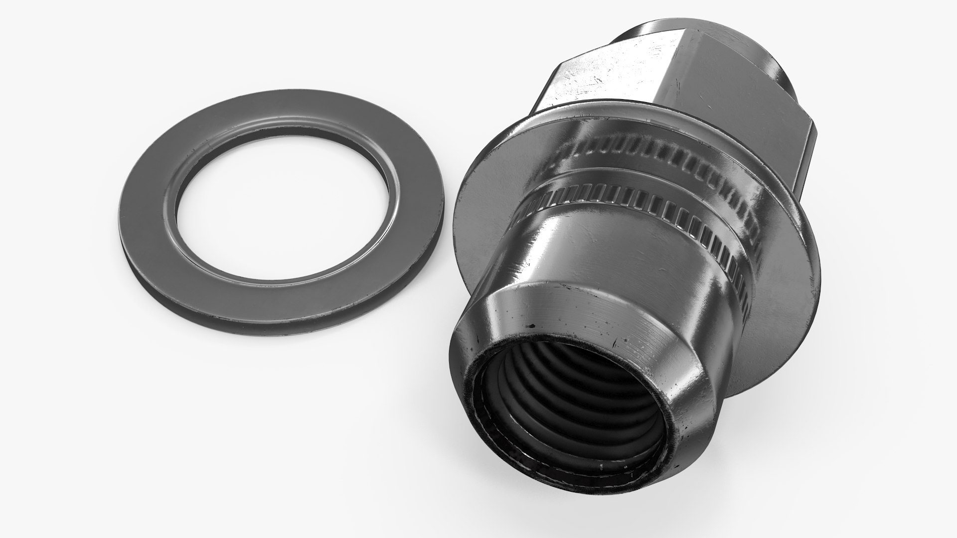 Wheel Nut And Washer 3D model preview