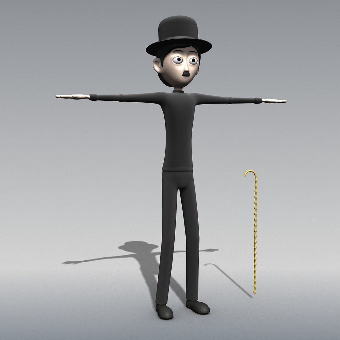 Cartoon Character Charlie Chaplin 3d Max